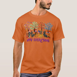 T-shirt Dachshund heureux tout pour Thanksgiving Christ