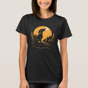 T-shirt Dachshund Howling À La Lune Doxie Chien Dachshund