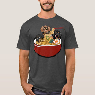 T-shirt Dachshund japonais mignon Ramen drôle Wiener chien