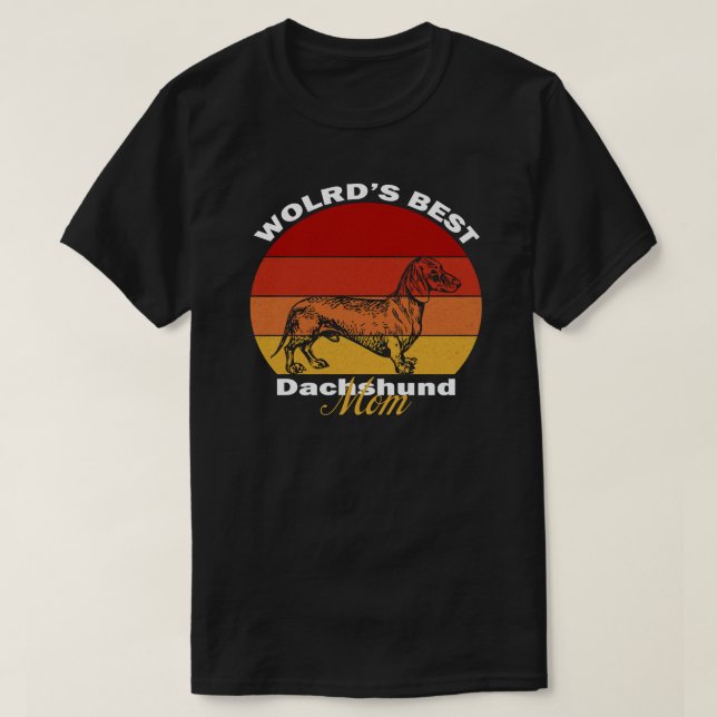 T-shirt Dachshund - La meilleure maman Dachshund du monde (Design devant)
