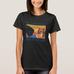 T-shirt Dachshund Longhair Meilleur père Wiener jamais Vin