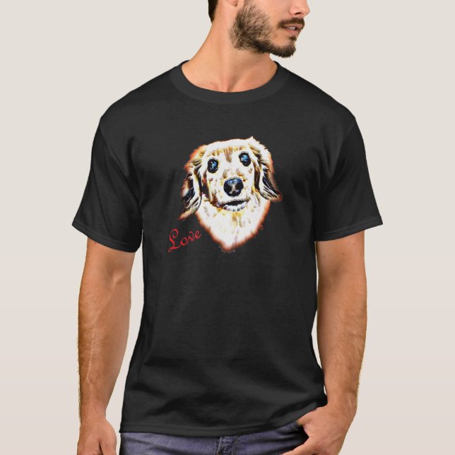 T-shirt Dachshund Love Long Haired Wiener Chien Chien Chie (Devant)