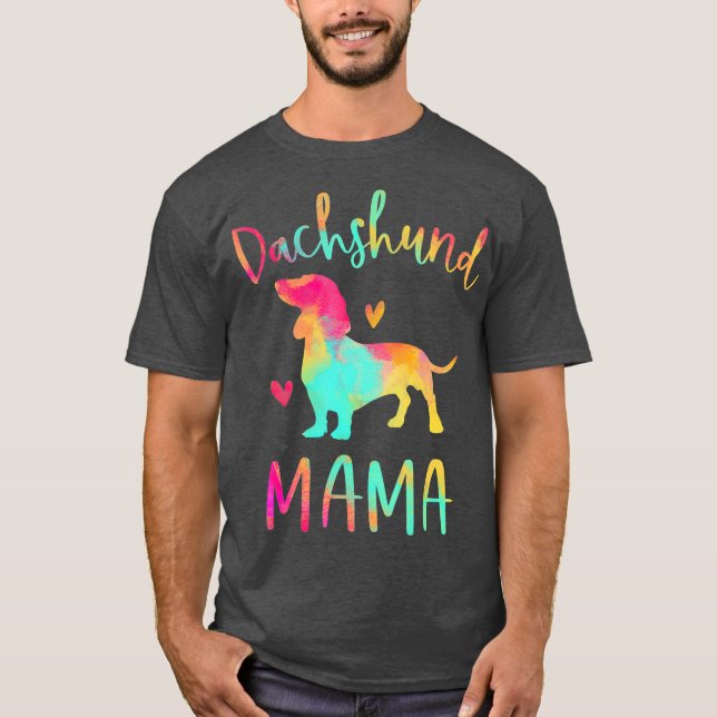 T-shirt Dachshund Mama Doxie colorée Cadeaux Chift Maman (Devant)