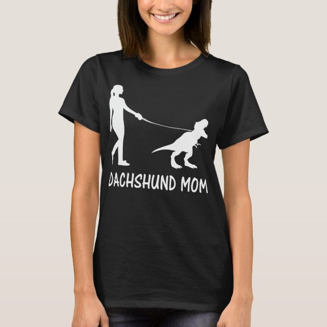 T-shirt Dachshund Maman Doxie Mama Chien Dinosaure Femmes (Devant)