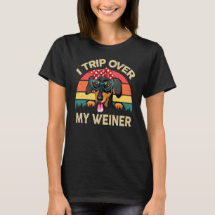T-shirt Dachshund Maman Je Voyage Sur Mon Wiener Doxie Mam
