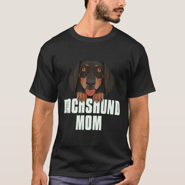 T-shirt Dachshund Maman maman chien maman (Devant)