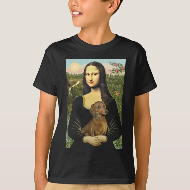 T-shirt Dachshund (marron1) - Mona Lisa (Devant)
