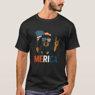 T-shirt Dachshund Merica Drapeau américain 4 juillet chien