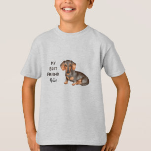 T-shirt Dachshund Mon meilleur ami Personnalisé Nom de l'a