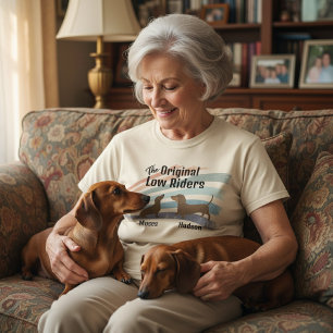 T-shirt Dachshund Noms personnalisés Original Low Riders