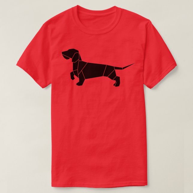 T-shirt Dachshund Origami fil cheveux Dachshund (Design devant)