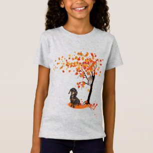 T-Shirt Dachshund Owl Et Fall Tree Dachshund Lover Automne