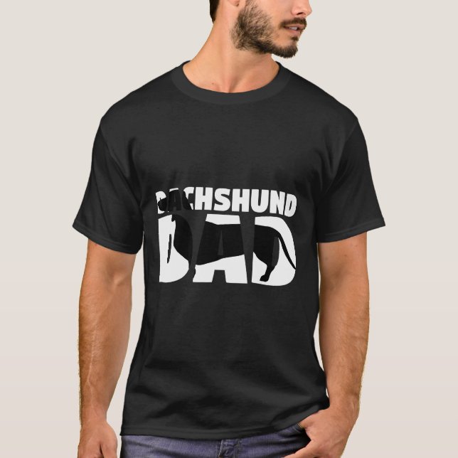 T-shirt Dachshund Papa Dachshund Père Chien Papa Tee (Devant)