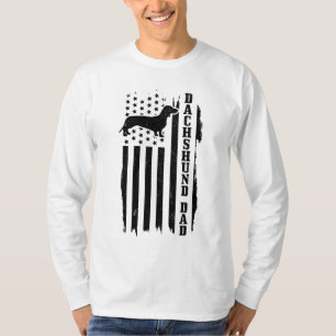 T-shirt Dachshund Papa Vintage Drapeau américain Patriotiq