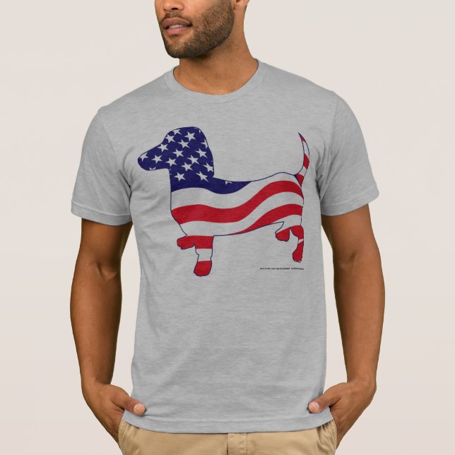 T-shirt Dachshund patriotique / Weiner (Devant)