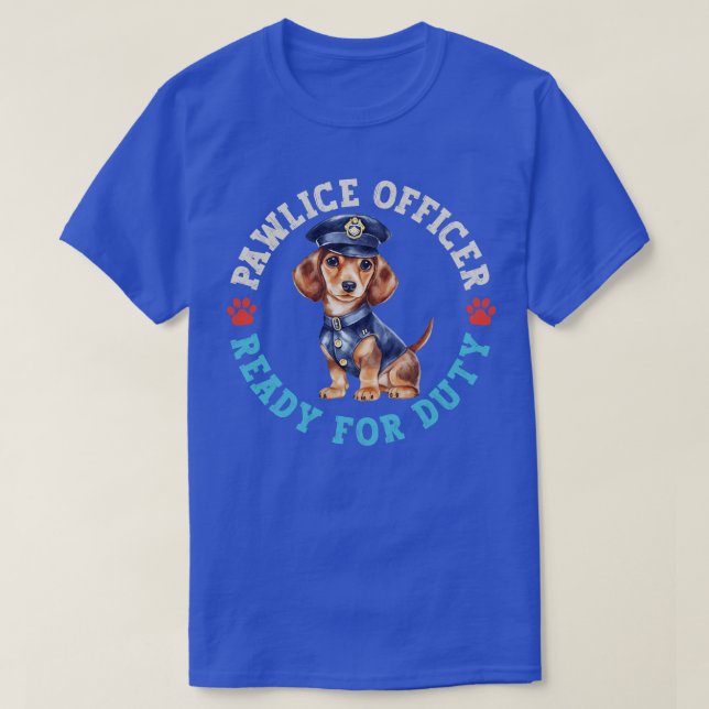T-shirt Dachshund Pawlice Officier (Design devant)