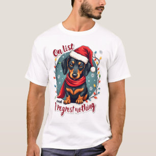 T-shirt Dachshund Père Noël sur la liste des vilains Dachs
