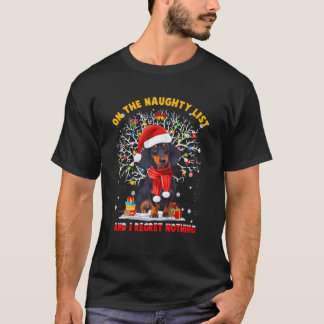 T-shirt Dachshund Père Noël Sur La Mauvaise Liste Des Arbr