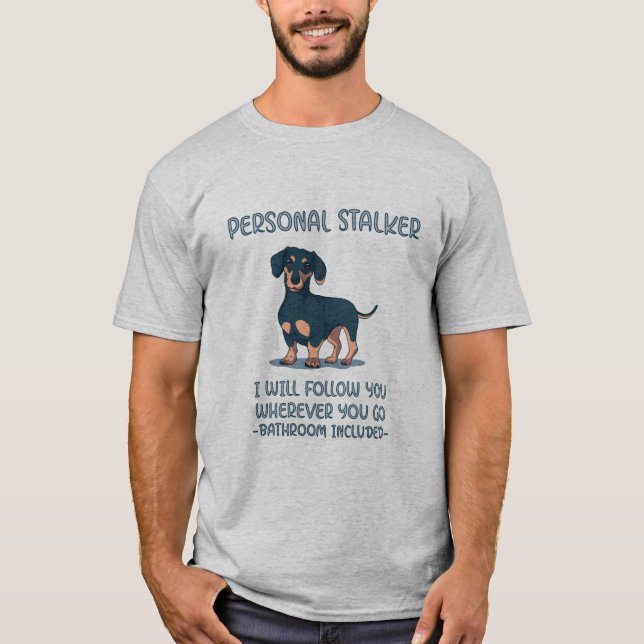 T-shirt Dachshund Personal Stalker (Devant)