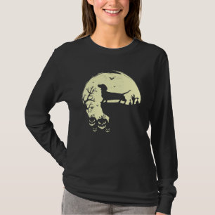 T-shirt Dachshund Pleine lune Wiener Dog effrayant Hallowe