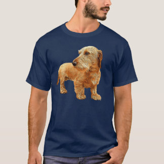 T-shirt Dachshund poil dur rouge Beauté amis