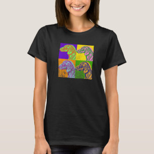 T-shirt Dachshund Pop Art Retro Weiner Chien Distorsion An