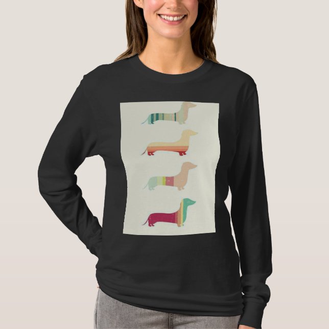 T-shirt Dachshund Popart d'art chien (Devant)