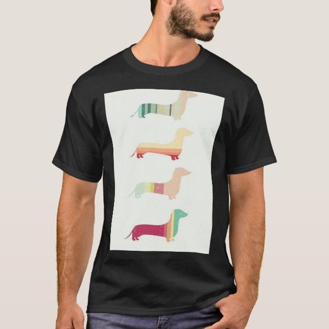 T-shirt Dachshund Popart d'art chien (Devant)