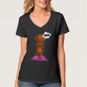 T-shirt Dachshund Poses de yoga Sport Gymnastique Ohmmm Cœ