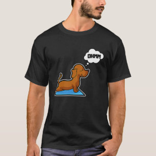 T-shirt Dachshund Poses de yoga Sport Gymnastique Ohmmm Cœ