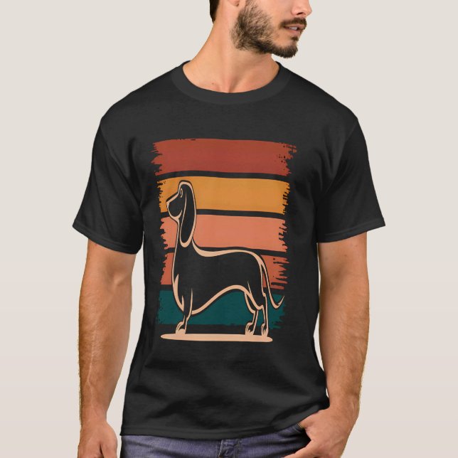 T-shirt Dachshund Rétro (Devant)