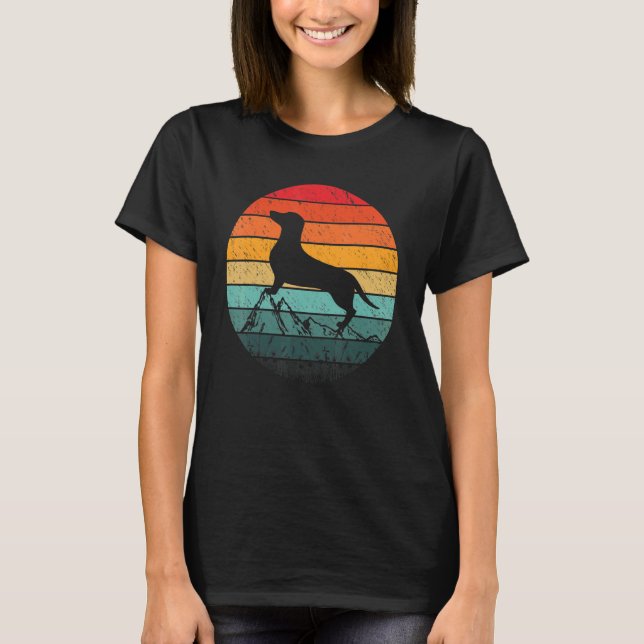 T-shirt Dachshund Retro Chiens Vintages (Devant)