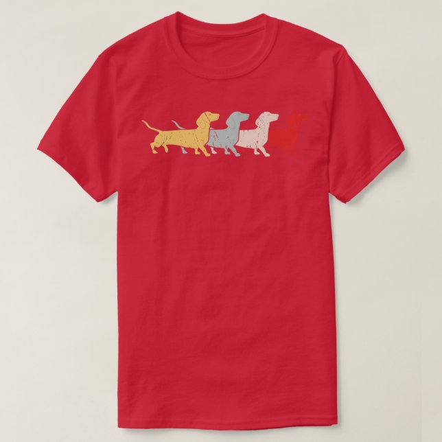 T-shirt Dachshund Retro Vintage (Design devant)