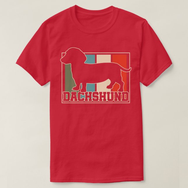 T-shirt Dachshund Retro Vintage (Design devant)