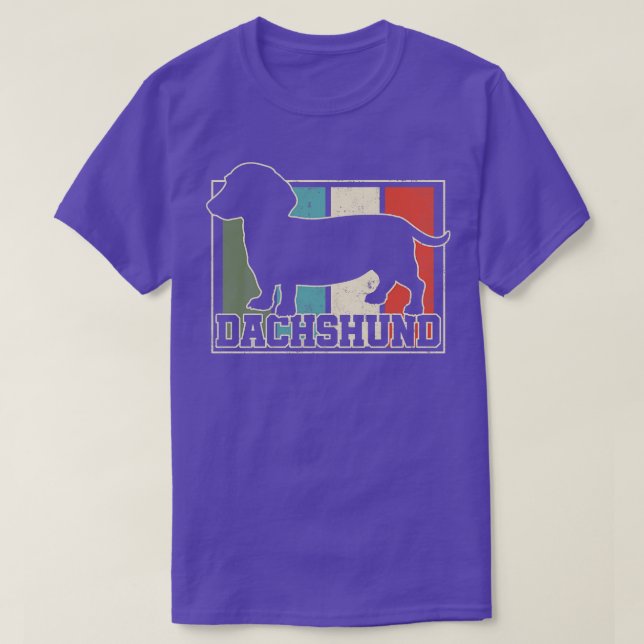 T-shirt Dachshund Retro Vintage 1 (Design devant)