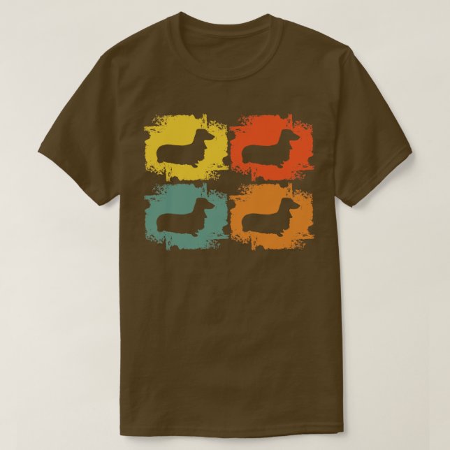 T-shirt Dachshund Retro Vintage 1 (Design devant)