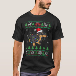T-shirt Dachshund Santa Clause Casquette Lumières Wiener C