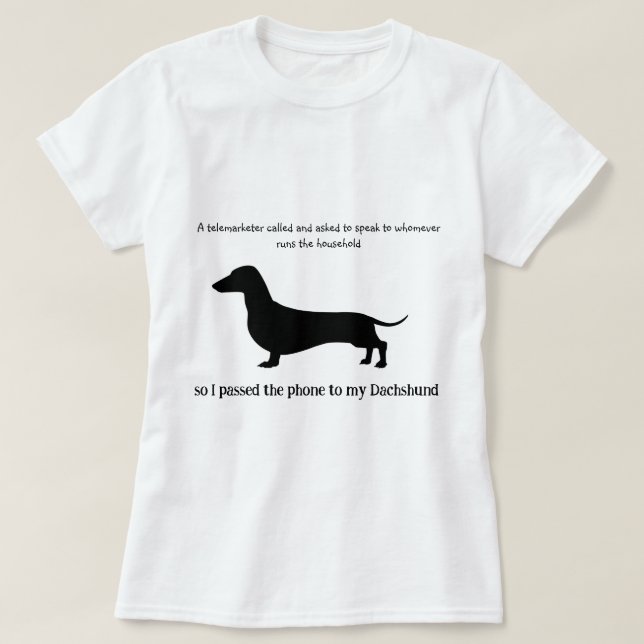 T-shirt Dachshund Silhouette Funny (Design devant)