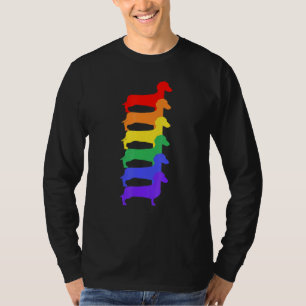 T-shirt Dachshund Silhouette Moderne Outline Tolerance Div