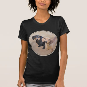 T-shirt Dachshund (Smooth) Peinture - Art Chien original