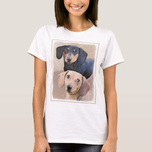 T-shirt Dachshund (Smooth) Peinture - Art Chien original