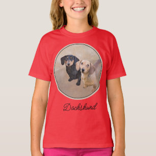 T-shirt Dachshund (Smooth) Peinture - Art Chien original T