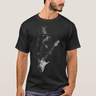 T-shirt Dachshund Star de Rock en Train de Jouer