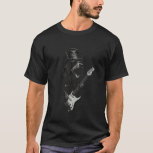 T-shirt Dachshund Star du Rock Jouant de la Guitare