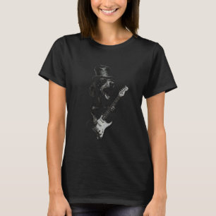 T-shirt Dachshund Star du Rock Jouant de la Guitare