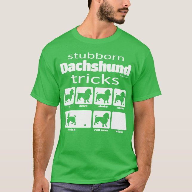 T-shirt Dachshund Stubborn (Devant)