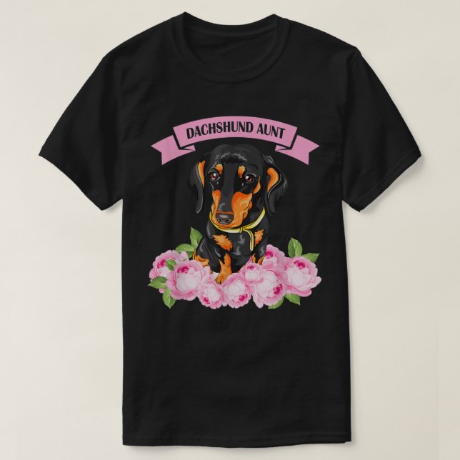 T-shirt Dachshund Tante Wiener Doxie Lover Propriétaire Fl (Design devant)