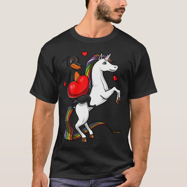 T-shirt Dachshund teckel cavalier licorne (Devant)