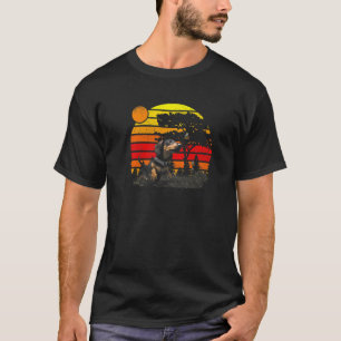 T-shirt Dachshund Teckel Chien Basset Crépuscule Jardin Na