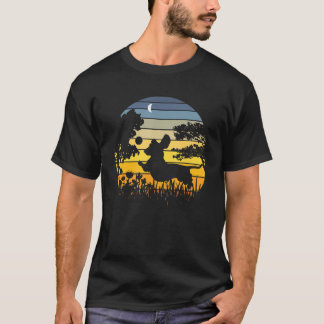 T-shirt Dachshund - Teckel - Coucher de soleil - Jardin -
